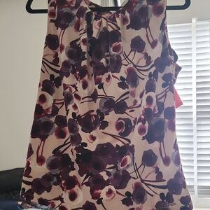 Calvin Klein Purple Floral Sleeveless Top